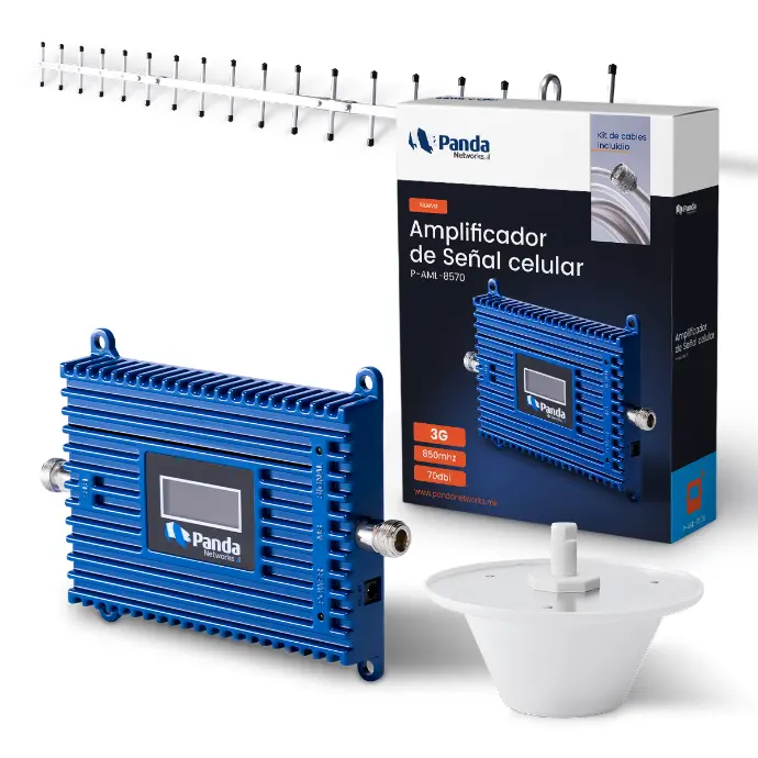 Kit amplificador de señal celular rural 850 MHz 70 dBi 