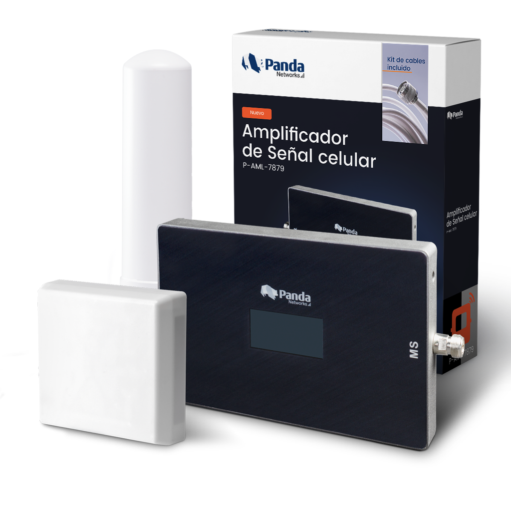 Kit amplificador de senal celular 700 850 1700 1900 2100 MHz 70 dBi Panda Networks